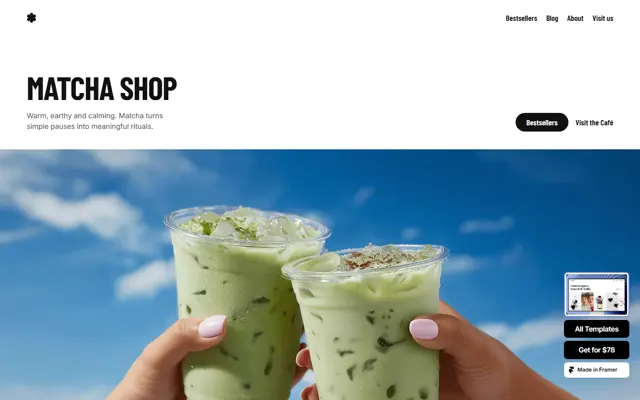Matcha Shop 首页首屏