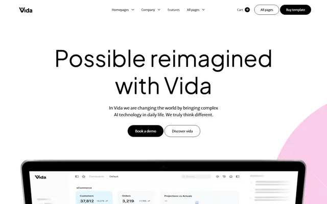 Vida 首页首屏