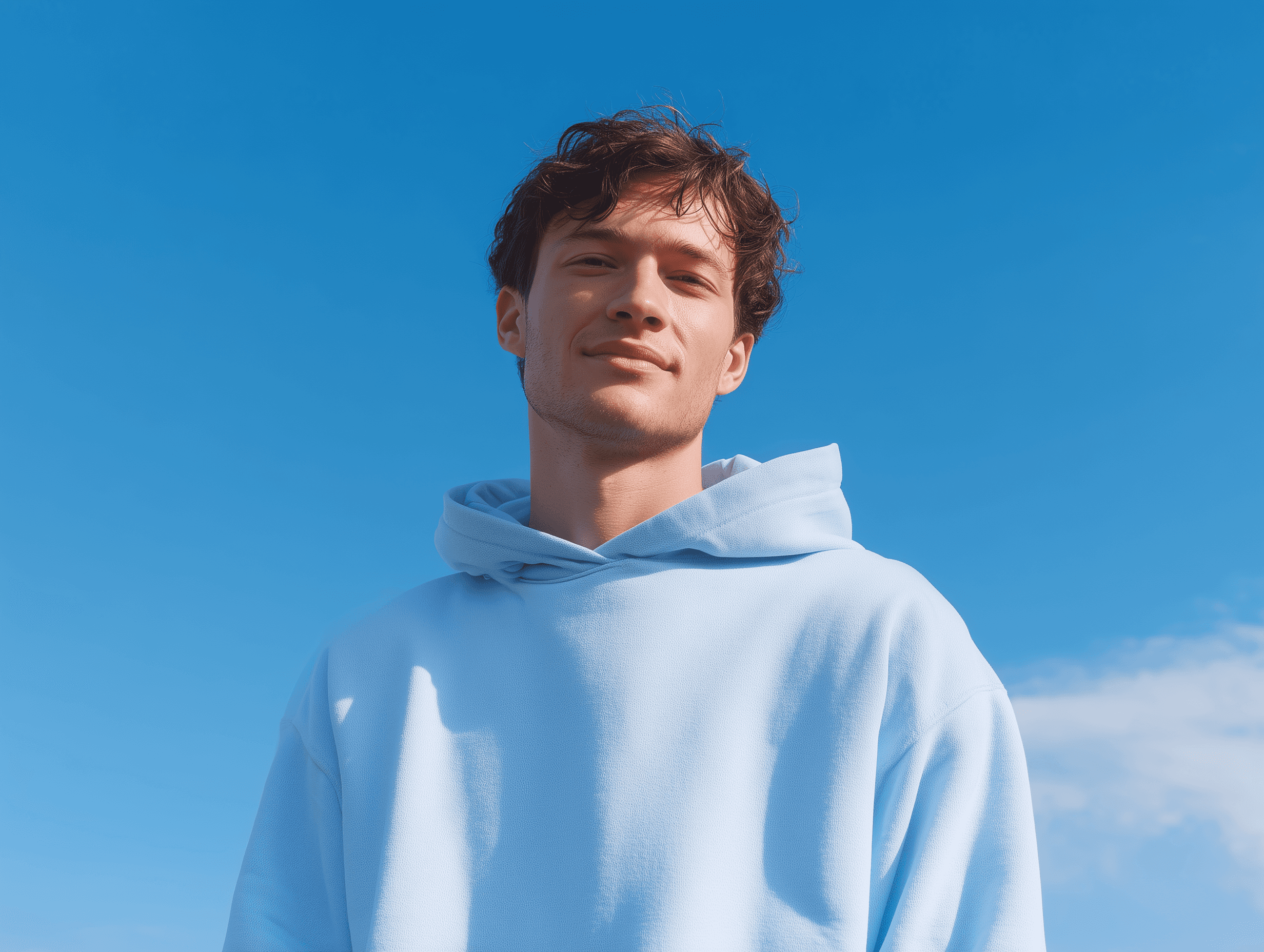 Portrait of an Aeline consultant against a clear blue sky