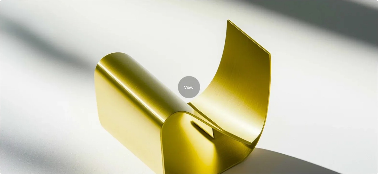 Gold sculptural brand object