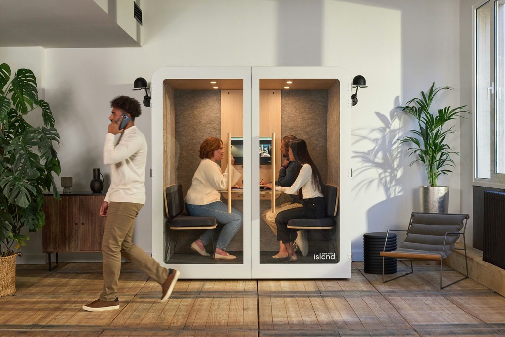 People working in a bright office