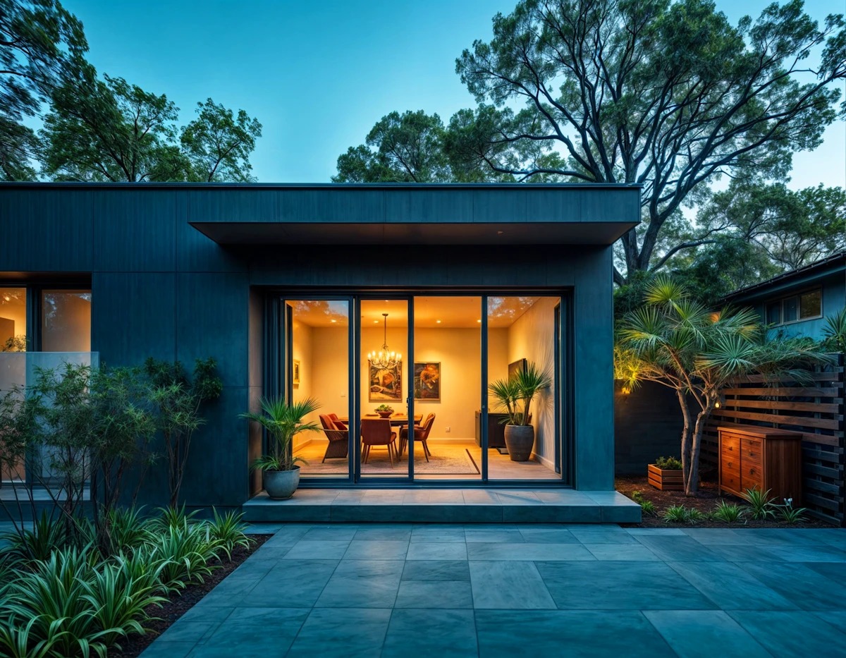 Contemporary glass extension